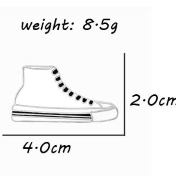 White Converse Sneaker Shoe Pin Brooch - Picture 2 of 2
